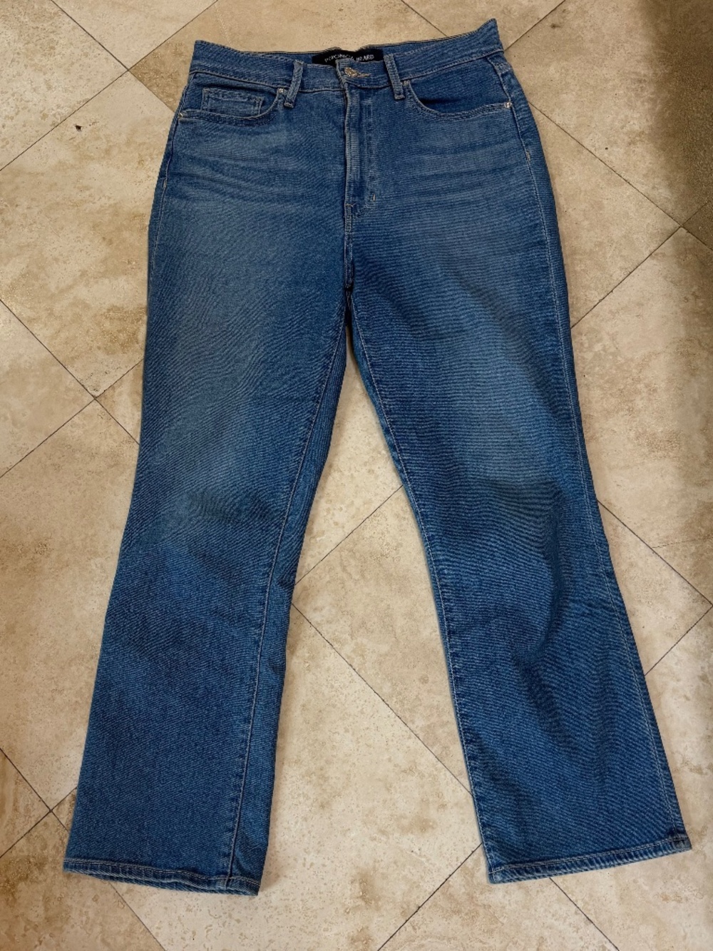 Veronica Beard Carson Kick Flare Crop Jeans Medium Wash High Rise - Picture 3 of 5